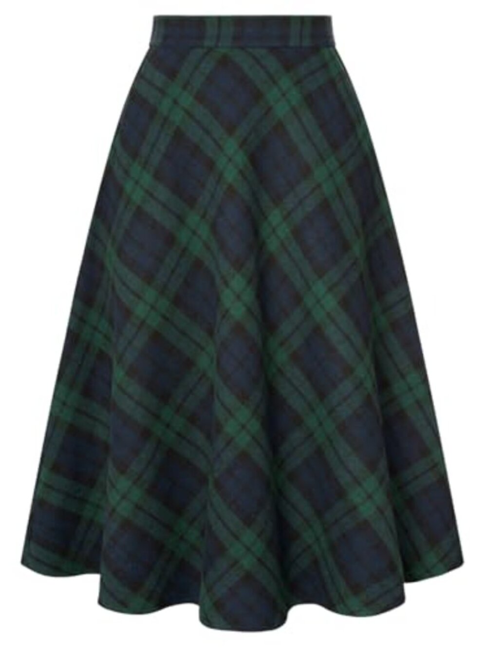 Women's Midi Plaid A-Line Skirt High Waisted Pleated Tartan with Pockets